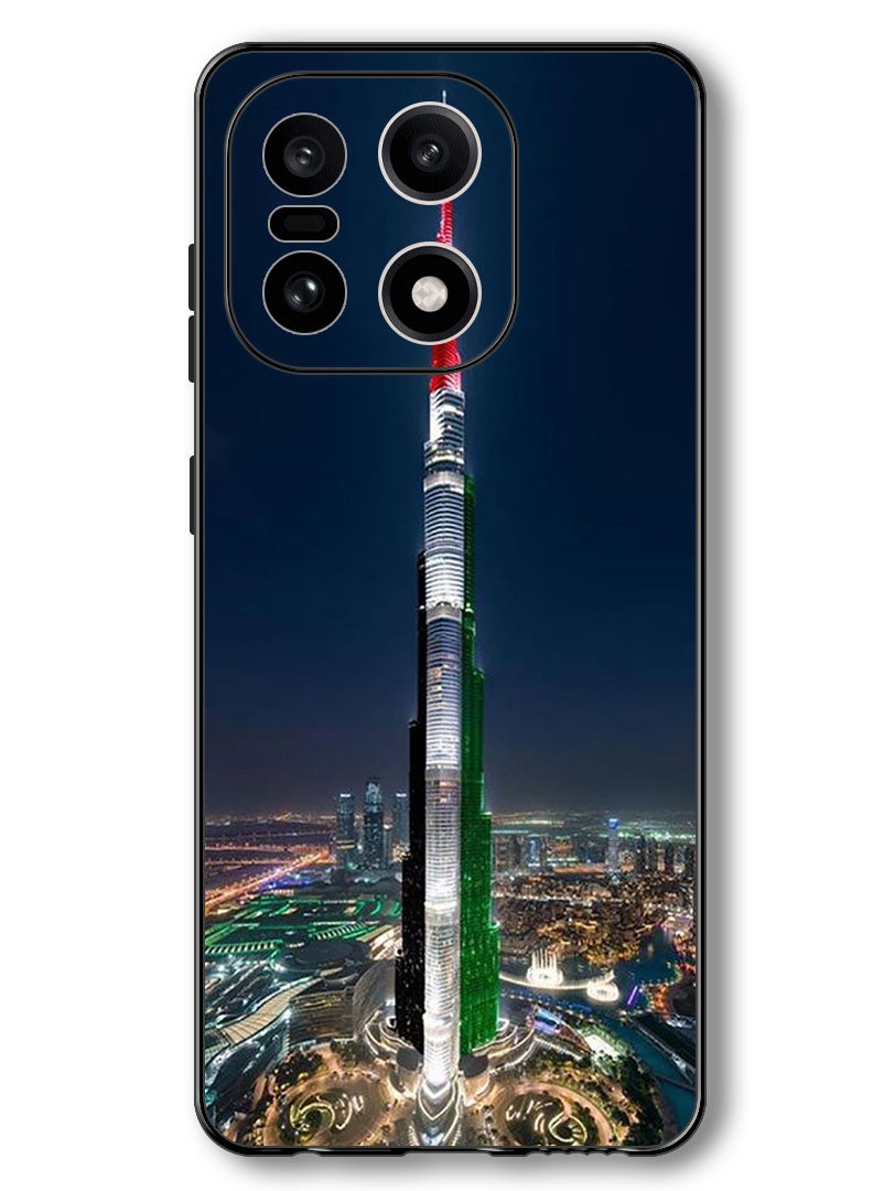 Theodor Case Compatible with OnePlus 15 6.78 Inch Protection Shockproof Bumper Cover Burj Khalifa UAE Flag - Image 1